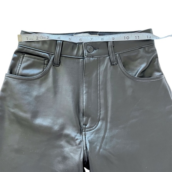 Abercrombie & Fitch Black Faux Leather Ultra High Rise Ankle Straight Pants - Picture 3 of 6